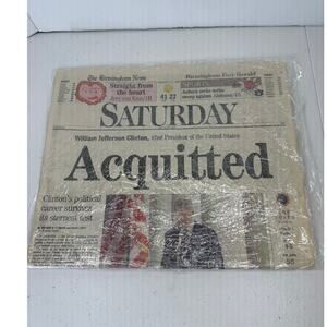 Birmingham News Feb 13 1999 Clinton Acquitted Newspaper Impeachment Trial